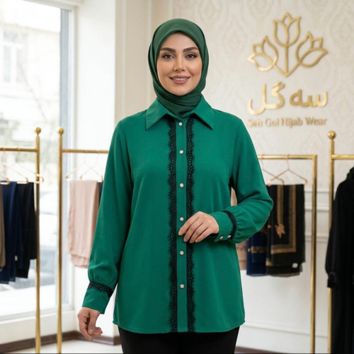 شومیز رز زنانه سوپر الیزه توردار ضدچروک