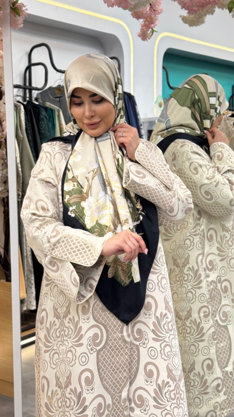 مانتو اطلس زنانه با پارچه ژاکارد وارداتی