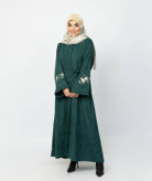 عبای زرین زنانه با پارچه مخمل کبریتی