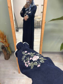 عبای نفس مخمل کبریتی مشکی زنانه