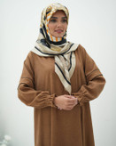 عبای پاییزه مخمل کبریتی زنانه کمربنددار