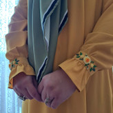 مانتو عبایی سه گل با گلدوزی برزیلی
