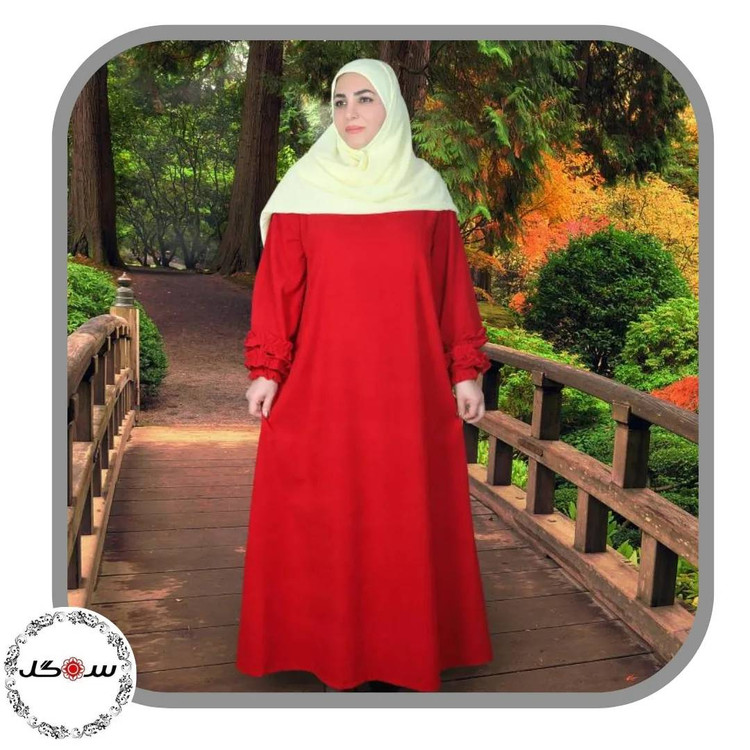 مانتو عبایی مخمل کبریتی ریز زنانه